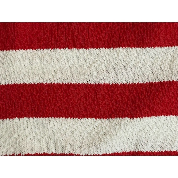 Callahan Revolve Women's‎ V-Back Striped Nubby Cotton Sweater Red White XS New - Picture 2 of 9